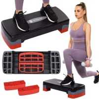 STEP do ćwiczeń fitness AEROBIKU 2 stopnie STEPPER modułowy PODEST powłoka