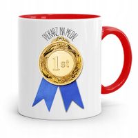 Kubek Czerwony Dla Piekarza Piekarz Na Medal Z Nadrukiem Ze Zdjęciem