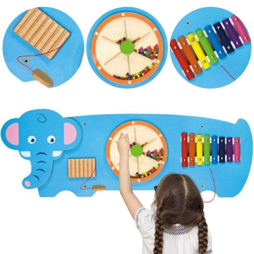 VIGA Tablica Sensoryczna Manipulacyjna Słonik Certyfikat FSC Montessori na Arena.pl