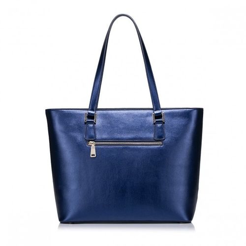 NUCELLE Metaliczny shopper Niebieski na Arena.pl