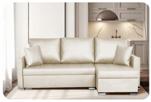 Narożnik rozkładany z funkcją spania ekoskóra Varius rogówka Family Meble na Arena.pl