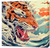 Obraz 70x70cm Tygrys Na Fali