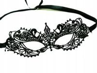 MASKA AŻUROWA KORONKOWA CZARNA WENECKA PANIEŃSKI