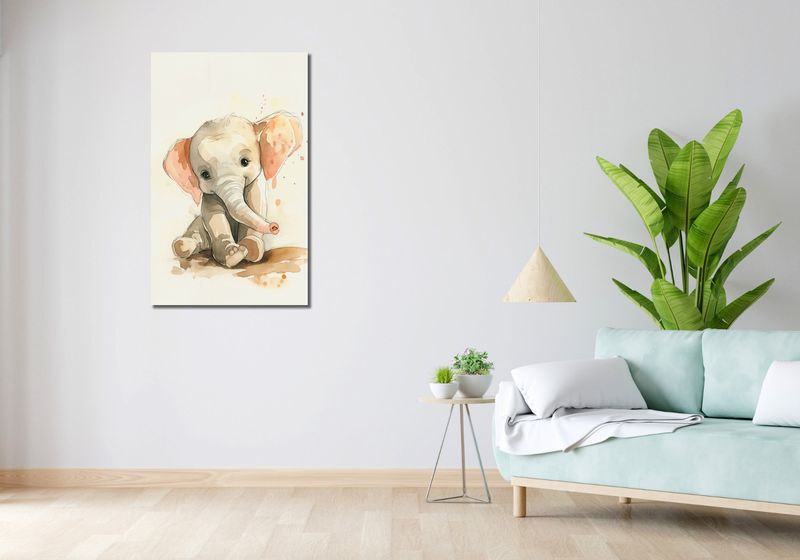 Obraz 60x100cm Siwy Słonik zdjęcie 2