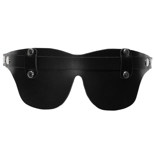 skórzana maska na oczy z regulacja obwodu głowy. erotyczny gadżet bdsm. na Arena.pl