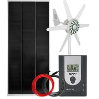 ZESTAW FOTOWOLTAICZNY 150W + WIATRAK 90W MPPT NA DZIAŁKĘ KEMPING DOMEK