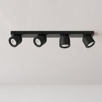 Lampa sufitowa NUORA SPL-2855-4B-BL Italux metalowa OPRAWA plafon regulowane reflektorki na listwie czarne