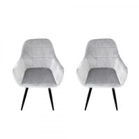 18151 Jasno-szare krzesła welurowe komplet solidny zestaw nowoczesne