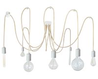 LAMPA WISZĄCA SUFITOWA PAJĄK 7 JUTA NATURALNA / BIAŁY