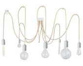 LAMPA WISZĄCA SUFITOWA PAJĄK 7 JUTA NATURALNA / BIAŁY