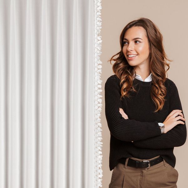 Firana Loreta 80x270 biała aplikacja flex troczek zdjęcie 13