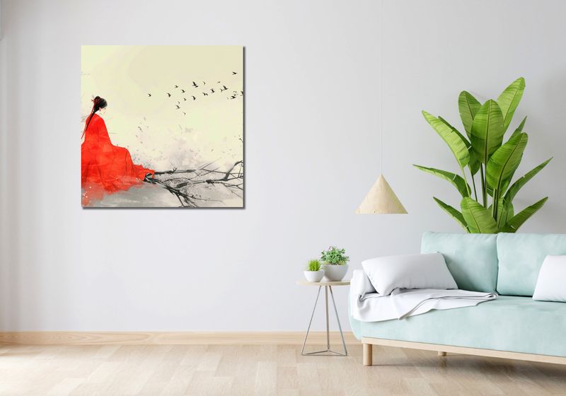 Obraz 90x90cm Diva Na Gałęzi zdjęcie 2