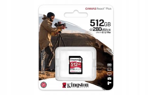 Karta SD Kingston 512GB SDXC Canvas React Plus UHS-II V60 4K na Arena.pl