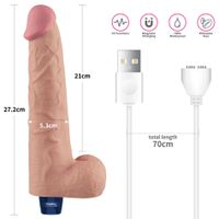 dildo realistyczne wibrujące lovetoy softee tpe cieliste usb 26,5 cm