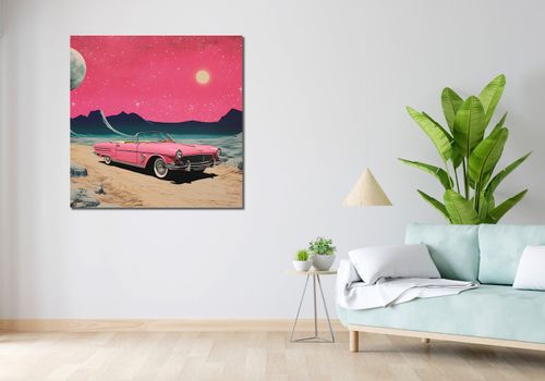 Obraz 100x100cm Kabriolet W Kosmosie na Arena.pl