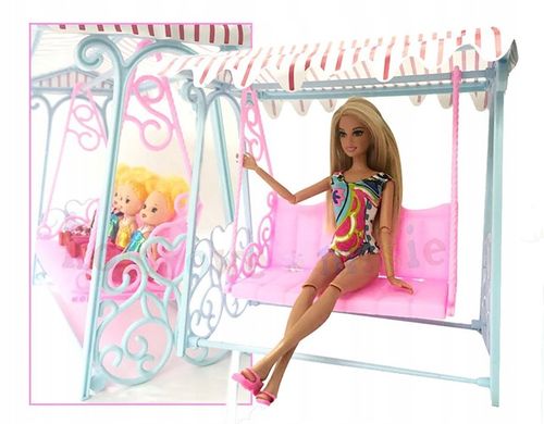 HUŚTAWKA MEBELKI 1866 domek dla lalek do domku zestaw meble akcesoria na Arena.pl