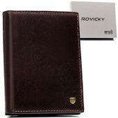 portfel męski na prezent ze skóry naturalnej rfid - rovicky