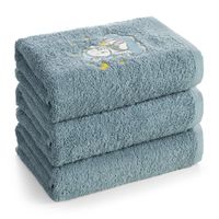 Bawełniany ręcznik 70X140 cm dla dzieci niebieski z misiem frotte