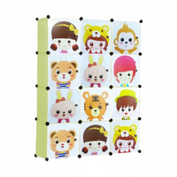 SZAFA MODUŁOWA REGAŁ GARDEROBA DLA DZIECI-ZIELONA 110 x 146 x 36 cm