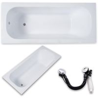 Wanna Prostokątna biała Sara AKRYLOWA PRAWA/LEWA 170 x 70 Syfon Automat