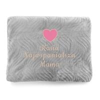 KOC NARZUTA Z MIKROFIBRY 220 x 200 z HAFTEM PREZENT DLA MAMY