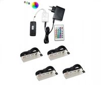 Zestaw LED RGB 4 x klips PCV do szklanych półek