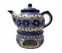 CZAJNIK Z PODGRZEWACZEM CERAMIKA BOLESŁAWIEC