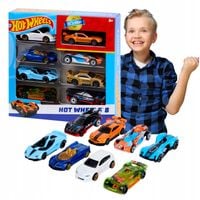 ZESTAW SAMOCHODZIKÓW SAMOCHODY W STYLOWYM PUDEŁKU PREZENT 8 SZTUK