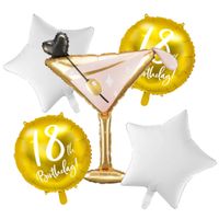 Zestaw balonów na 18 urodziny złote Martini
