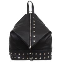 VERA PELLE plecak damski skórzany elegancki z ćwiekami V718 czarny