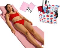 Mata plażowa z poduszką materac koc na kamieniste plaże. Możliwość łączenia