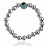 SREBRNY PIERŚCIONEK NA GUMCE GŁADKIE KULKI KULECZKI OKO PROROKA OCZKO