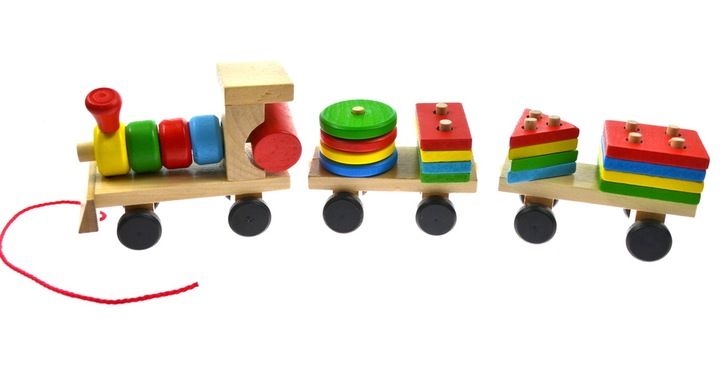 POCIĄG DREWNIANY WAGONIKI + KLOCKI zdjęcie 11
