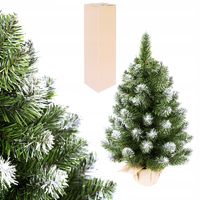 CHOINKA SZTUCZNA 50cm OŚNIEŻONA JUTA zielona NA BIURKO STOLIK ŚWIĘTECZNA