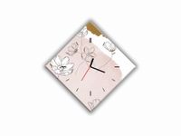 ZEGAR SZKLANY ROMB - Kwiaty i farba