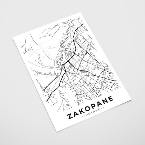 Plakat plan miasta mapa Zakopane 40x50 cm na Arena.pl