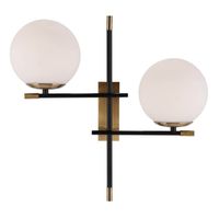 Nowoczesna lampa ścienna Stelia szklane kule mosiądz czarna