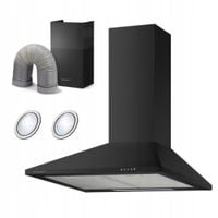 OKAP KUCHENNY KOMINOWY 60 cm POCHŁANIACZ KOMINOWY CZARNY BERDSEN BT-214