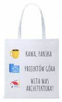 Dla Architekta Na Prezent Torba Eco Biała Shopper Z Nadrukiem Ze Zdjęciem