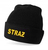 Czapka zimowa STRAŻ Pożarna nadruk żółta ciepła