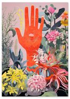 Plakat kolorowe kwiaty ręka 70x100 cm