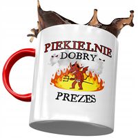 Kubek Czerwony Dla Prezesa Piekielnie Dobry Prezes Z Nadrukiem Ze Zdjęciem