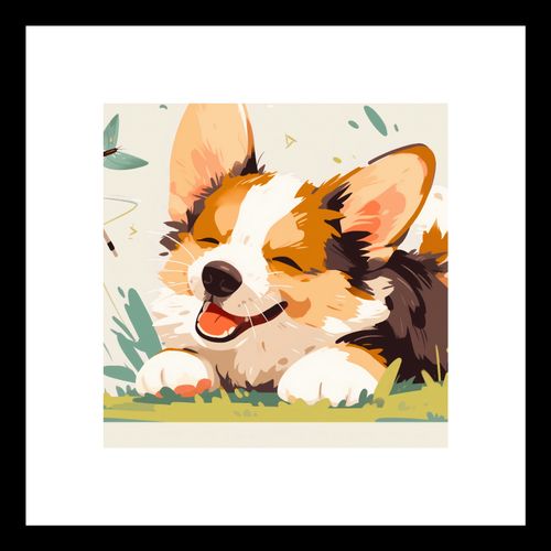 Plakat 20x20cm Beztroski Corgi na Arena.pl