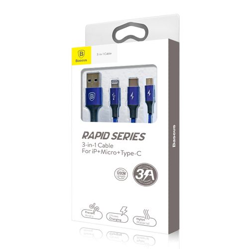 KABEL BASEUS 3W1 MICROUSB, USB-C, LIGHTNING - 1,2M na Arena.pl