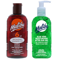 Malibu SPF6 Olejek Brązujący 200ml + Aloe Żel Po Opalaniu 200ml