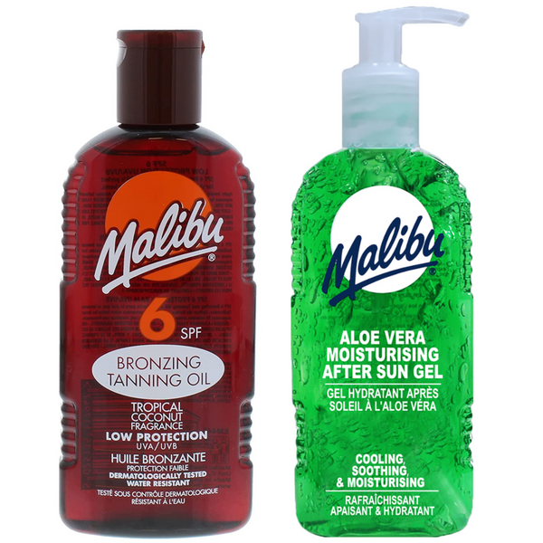 Malibu SPF6 Olejek Brązujący 200ml + Aloe Żel Po Opalaniu 200ml zdjęcie 1