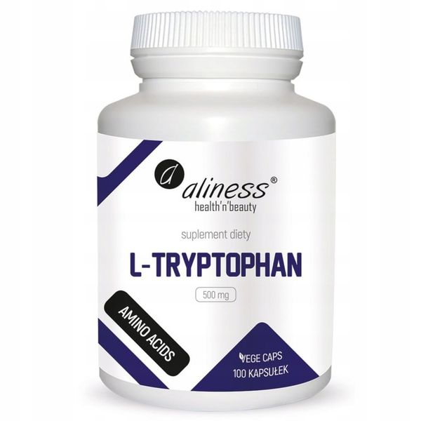 Aliness L-TRYPTOFAN Tryptophan 500 mg 100 kaps DOBRY SEN STRES zdjęcie 1