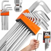 DUŻE KLUCZE IMBUSOWE ZESTAW IMBUSÓW KLUCZY IMBUSOWYCH IMBUSY Z KULKĄ