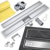 VETTÄ 2w1 ODPŁYW LINIOWY 60cm NISKI SYFON 52mm WYSOKA PRZEPUSTOWOŚĆ