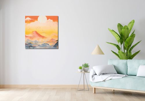 Obraz 70x70cm Świt nad Krainą Ciszych Gór na Arena.pl